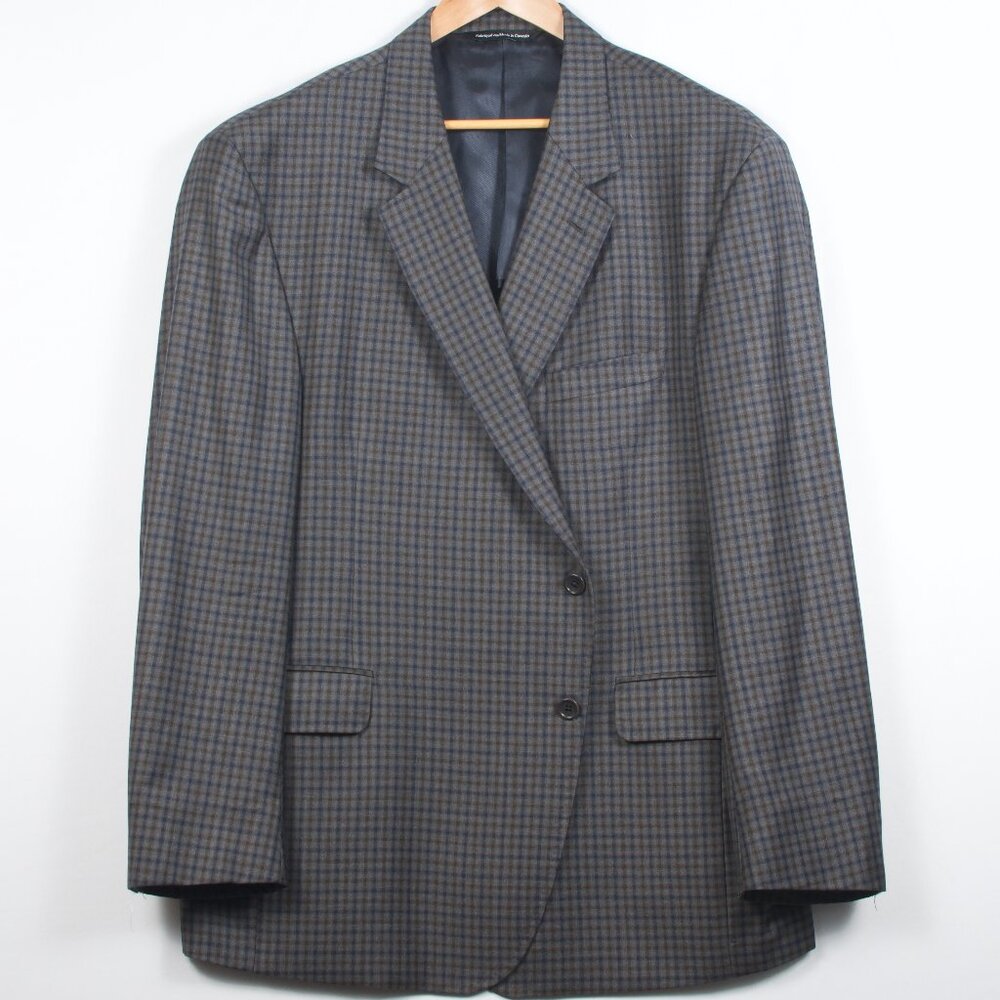 Coppley Men's Sport Coat 54R Gray Brown Guncheck Reda Wool